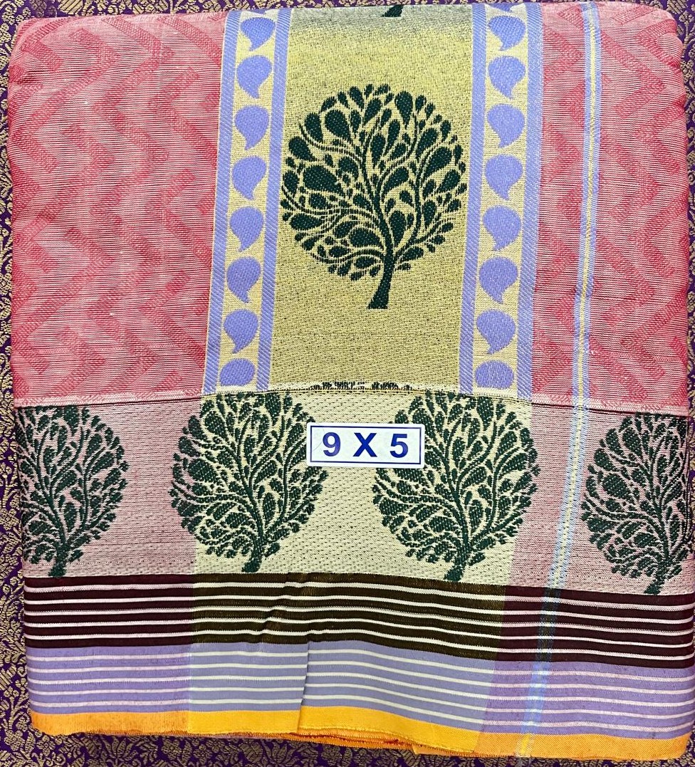 Divine Bija Pink Cotton Dhoti 9 X 5 Id162 #162/259