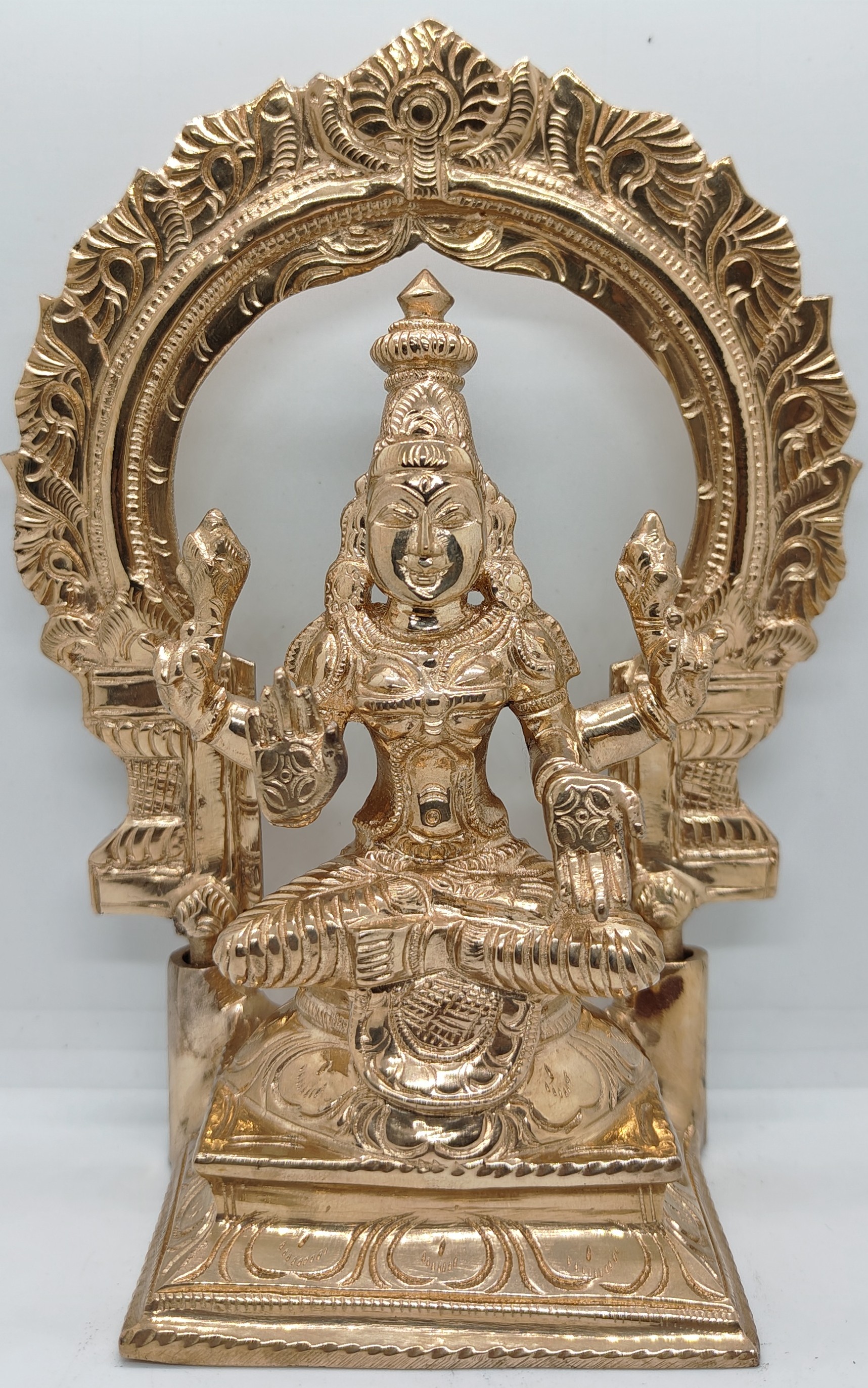 Divine Bija Sri Lakshmi Devi With Arch 7 inches Panchalogam Id219 #219/259