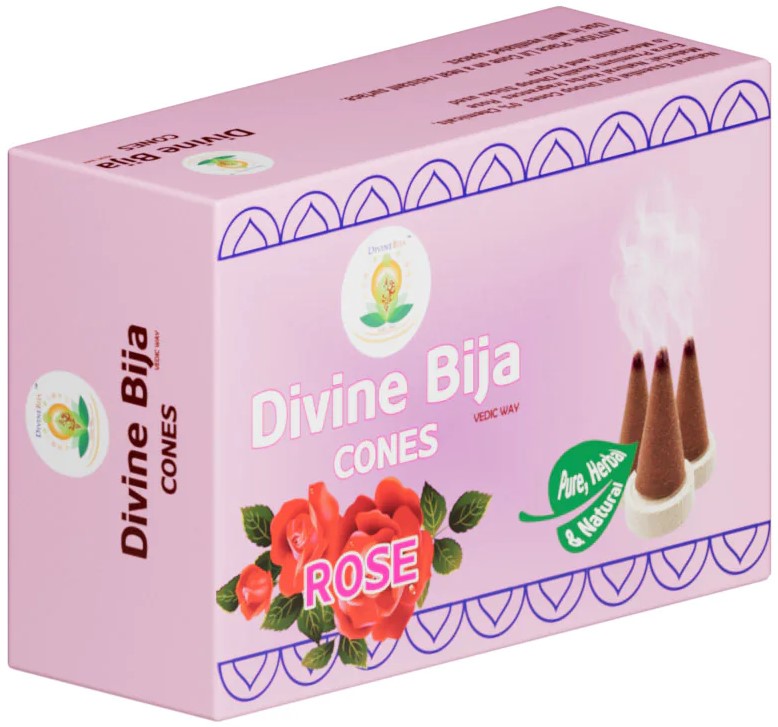 Divine Bija Incense Dhoop Cones | Rose | Divine Bija Global (Vedic Way) | A story of motivation, passion and unconditional commitment